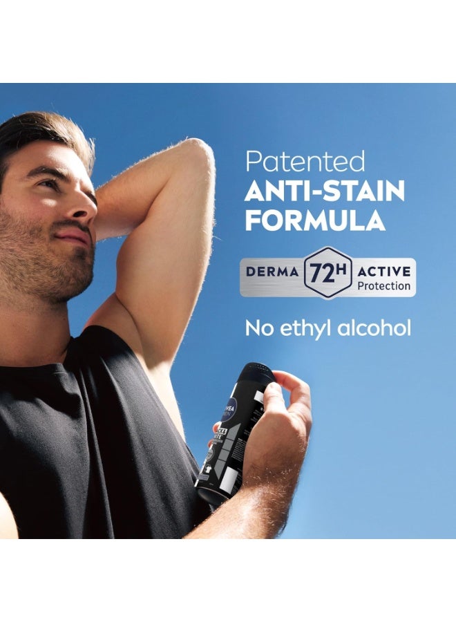 NIVEA MEN Antiperspirant Spray for Men, Black & White Invisible Protection Original, 3x150ml - Image 3